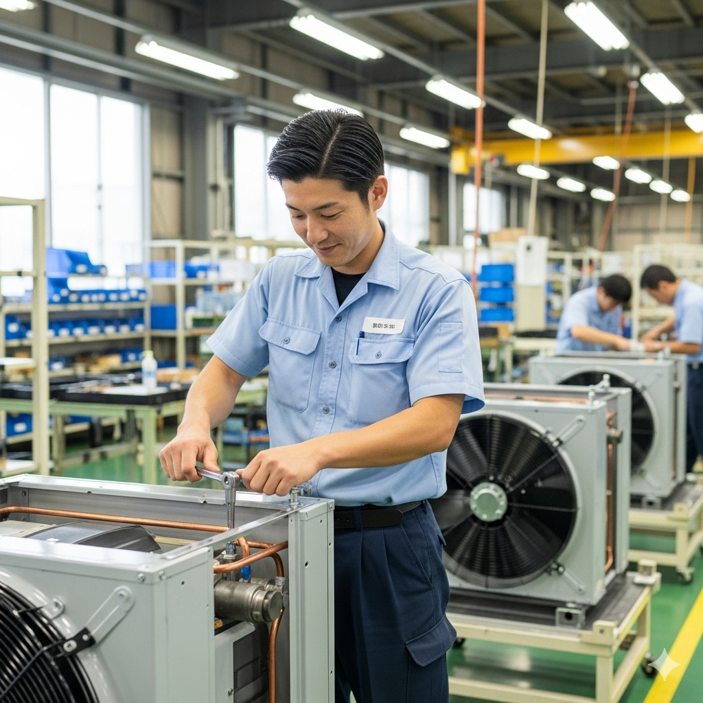 糟屋郡宇美町の大型ユニットクーラー工場の派遣社員 製造（組立・加工）の求人情報イメージ1